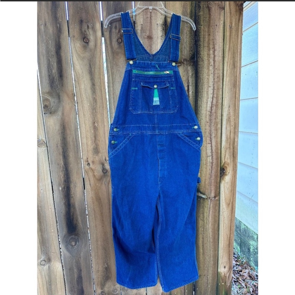 Vintage LIBERTY BIB OVERALLS DENIM Workwear USA MADE 38 x 23 Cropped